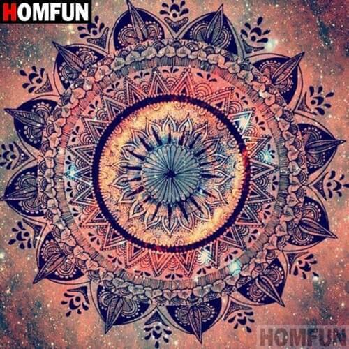 HOMFUN Full Square/Round Drill 5D DIY Diamond Painting "Mandala pattern" 3D Diamond Embroidery Cross Stitch Home Decor A18634