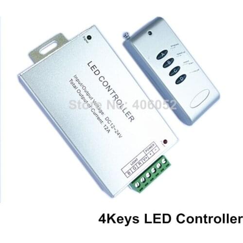 10sets Aluminum Shell DC12V 24V 12A 4 Key Wireless Rf Remote Rgb Controller For Rgb Led Strip Light