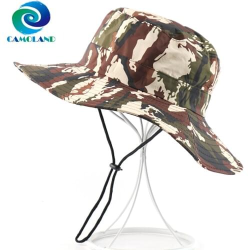 CAMOLAND Tactical Airsoft Sniper Bucket Hat Women Men Waterproof Boonie Hats Foldable Nepalese Cap Camouflage Hiking Fishing Cap