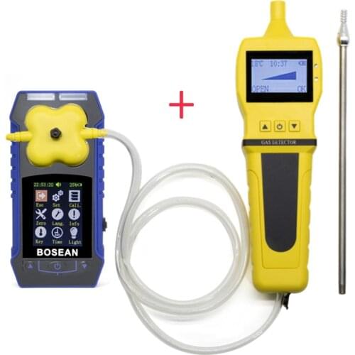 4 in 1 O2 H2S CO Combustible Gas Detector with Gas Sampler Pump Oxygen Carbon Monoxide Gas Analyzer Monitor Gas Leak Detector