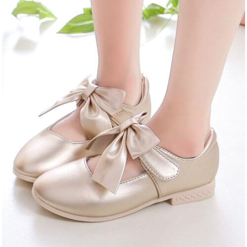 Girls' Children Kids Pink White Leather Shoes For Flower Girls Wedding Latin Dance Princess Shoes New 2021 8 10 12 Years old