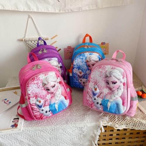 Disney Brand Schoolbag For Girls Frozen Elsa Anna Princess Backpack Cute Baby Kindergarten Schoolbag Sophia Girls Lovely Bag