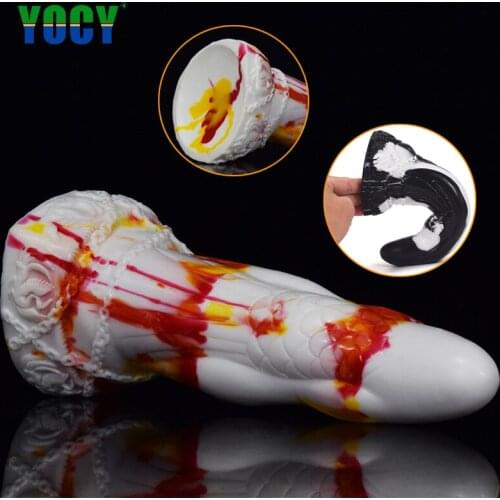 Fantasy Colorful Giant Dildo Anal Sex Vaginal Stimulation Silicone Soft Sex Toys Female Sucking Ass Sodomy Masturbation Big Cock