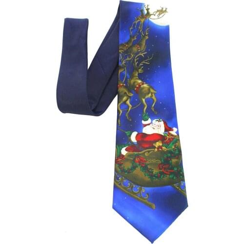Ricnais Christmas 9cm Wide Tie for Men Designer Snowman Animal Tree Printed Novelty Men Gift Festival Men Neckties for Christmas