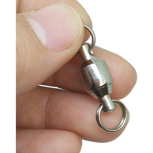 INFOF 100/500-pieces Fishing Swivels Ball Bearing Swivel with Split Ring pesca Carp Fishing Connector Sea Terminal Tackle