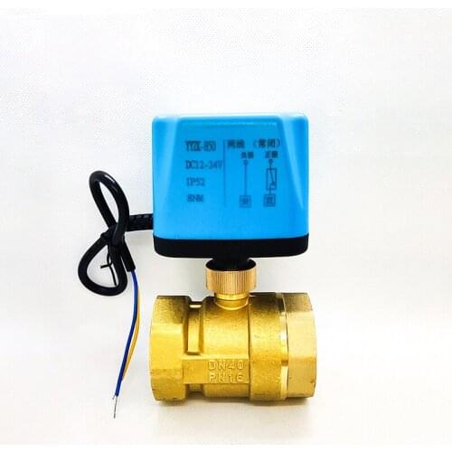1-1/2" Brass Electric Ball Valve Two Wire Two Way Normally Closed Normally Open 220V 24V 12V Switch Valve Water Valve