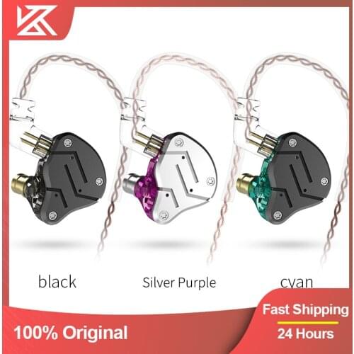 Kz zsn metal fones de ouvido híbrido tecnologia 1ba + 1dd alta fidelidade graves no monitor gaming fone esporte ruído