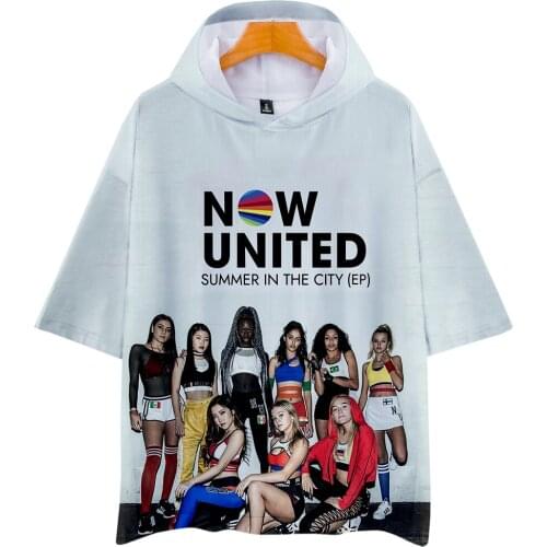 Fashion NOW UNITED 3D Hoodies Shirts Men/womens Short Sleeve Kawaii K-pop Clothes Female Hip Hop NOW_UNITED 3D boys Hoodie Tops
