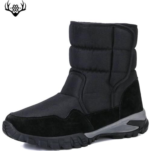 Men boots 2020 New snow boot winter shoe big size black solid colour upper thick warm fur insole MD strong outsole free shipping