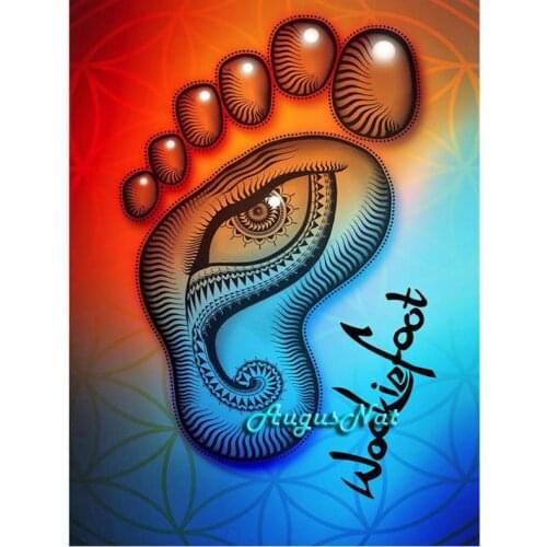 Foot diamond painting full square eye diamond dots decor crystal pasted picture wall art abstract diamond embroidery craft gifts