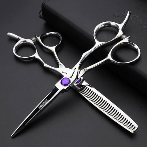 Sharonds 5.5 Inch Silver Professional Hairdressing Scissors 440c Steel Barber Modeling Tool Cutting Thin Set Free Shipping