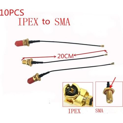 10PCS IPEX(UFL) transfer SMA antenna feeder / adapter line / IPEX-SMA adapter head outer screw hole 20CM