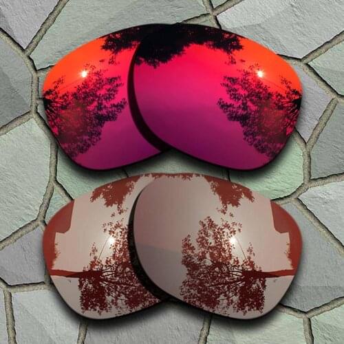 Violet Red&Bronze Brown Sunglasses Polarized Replacement Lenses for Oakley Garage Rock