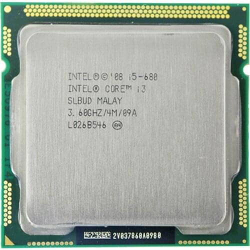 INTEL CORE i5-680 CPU i5 680 3.6 GHz Dual-Core 4M Socket LGA1156 Desktop CPU