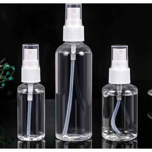3pcs/set 30/50/100ml Transparent Empty Bottle Fine Mist Spray Bottle For Make Up And Skin Care Travel Storage
