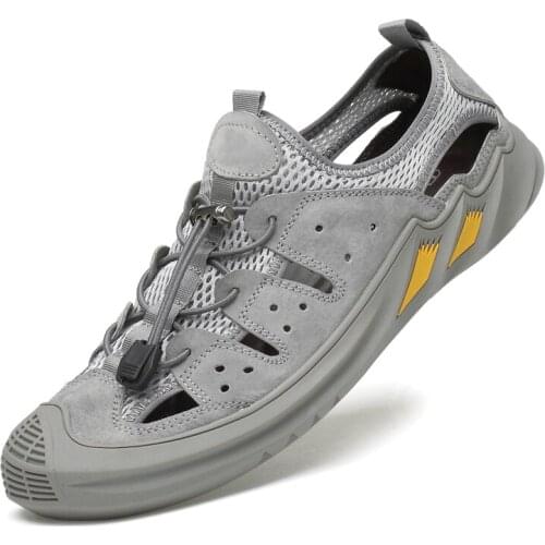 Transpirables sandals-men 2020 zandalias masculino roman erkek for rubber shoes men homme work ete leather cuero cuir sandalias