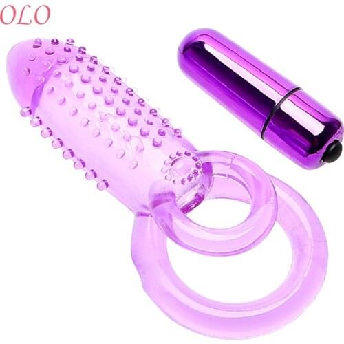 OLO Ejaculation Delay Vibrator Penis Ring Male Masturbation Clitoris Stimulator Cock Ring Delay Ejaculation Sex Toys for Men