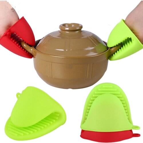 1 PCS Siliconen Keuken Organizer Geisoleerde Warmte Pot Clips Magnetron Handschoenen Hete Plaat Clip Anti-brandwonden Dikker