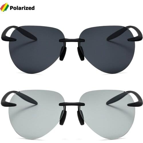 JackJad 2021 Fashion Sport TR90 Rimless Frame Style Polarized Sunglasses Men Pilot Vintage Retro Brand Design Sun Glasses 3028