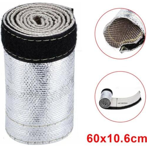 60cm Heat Shield Sleeve Insulator Wire Mug Cover Wrap Loom Tube Metallic Heat Shield Thermal Insulated Sleeve Wire Hose Cover