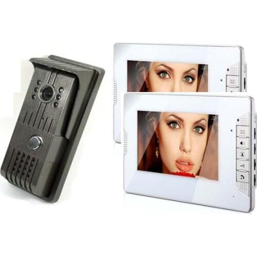 1 camera+2 monitors 7"TFT LCD video door phone / intercom system Security doorbell, IR Camera