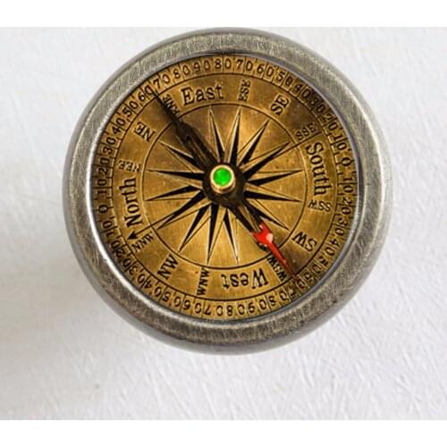 Vintage Compass -Drawer Knobs Bronze Copper Silver / Crystal Dresser Knobs Cabinet Handles Pull Knob Ornate / Furniture Hardware
