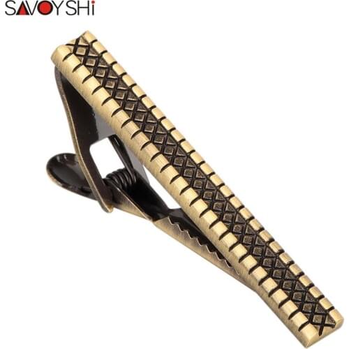 SAVOYSHI Vintage Bronze Necktie Tie Clasp Newest Simple Metal Tie Clip for Men Tie bar pin Suit Accessories Jewelry Wedding Gift