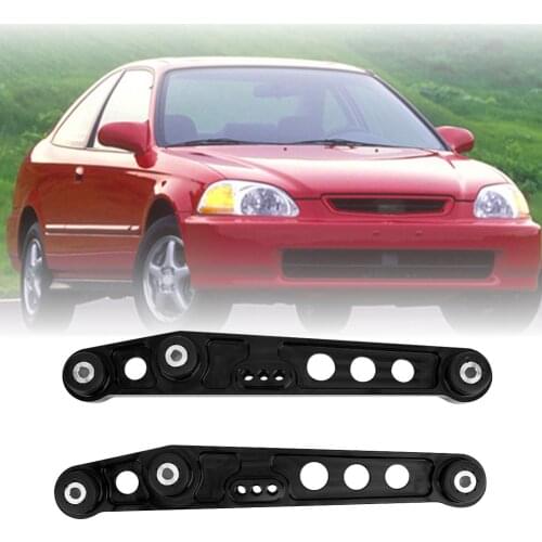 Rear Lower Control Arms Subframe Brace Kit For Honda Civic 92-95/Acura Integra 1994-2001 (Silver/Red/Black)