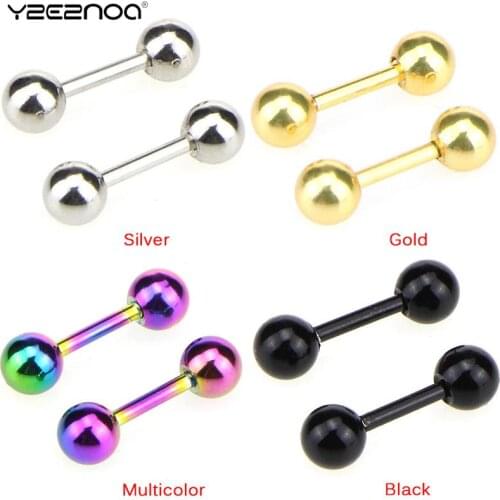 1Pair Medical Titanium Steel Stud Earring Punk Rod Flat T-Type Screws Small Earrings Male Ear Bone Nail Lip Piercing Jewelry