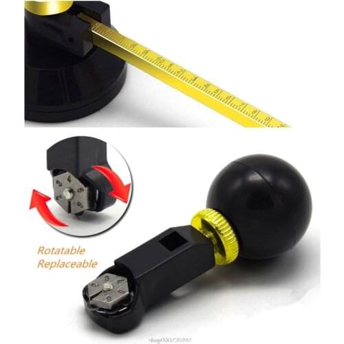 1pc 6 Wheel Construction Tool Durable Circular Compass Glass Cutter with Suction Cup O20 20 Dropship