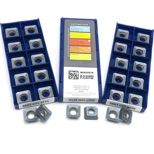 10 pieces of lathe tools SEKT1204 AFTN LT30 milling carbide insert sekt 1204 external CNC lathe parts insert processing