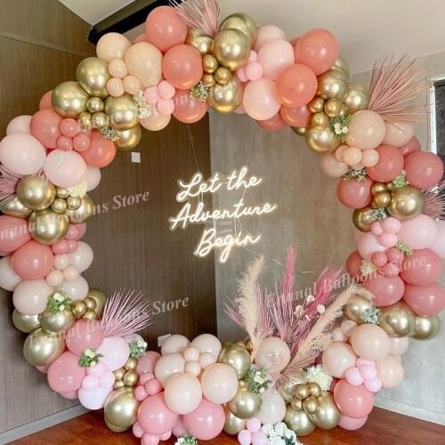 147pcs Retro Pink Balloon Macaron Pink Latex Balloons Garland Arch Kit Baby Shower Kids Wedding Bridal Birthday Party Decoration