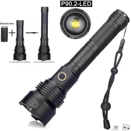 2020 NEW XHP90.2 Ultra Powerful LED Flashlight Lamp USB Rechargeable Tactical Light 18650 26650 Zoom Camp Torch