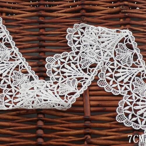 29Yards 7cm Water Soluble Lace Trim White Embroidery Venise Fabric Sewing Crafts for Wedding Gown Curtain Sofa Costume Design