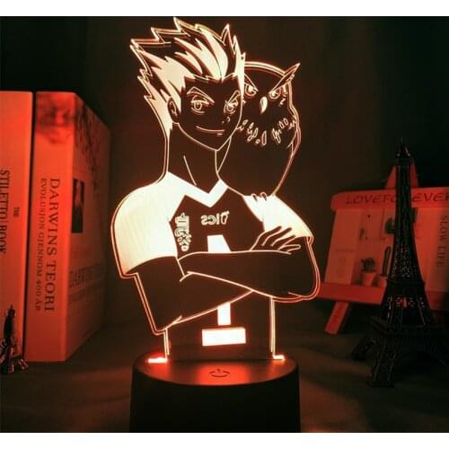 3d Led Table Night Light Anime Haikyuu Hinata Shoyo Kageyama Tobio for Kids Child Bedroom Decor Nightlight Manga Gift Anime Lamp