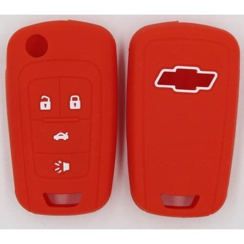4PC silicone rubber key fob cover case shell skin set hood holder for Chevrolet Chevy Tracker 4 button remote keyless protect