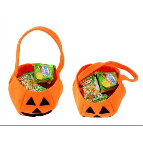 Free shipping 300pcs Blueness Halloween Smile Pumpkin Bag Kids Candy Bag Children Handhold Bag Party Supplies Trick or Treat