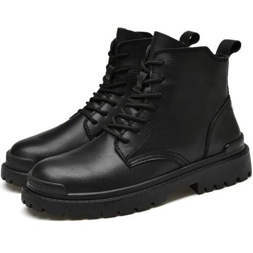 Fashion Men Boots Brand Genuine Leather Ankle Boots Outdoor Casual Comfortable Motorcycle Shoes Classic Big Size 38-48 Man Shoes