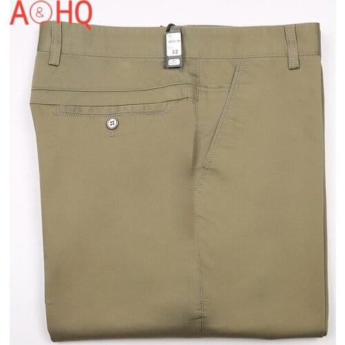 Dress Pants Men Thin Summer Straight Loose High Waist Suit Pants business office Formal trousers Male Wedding Black White