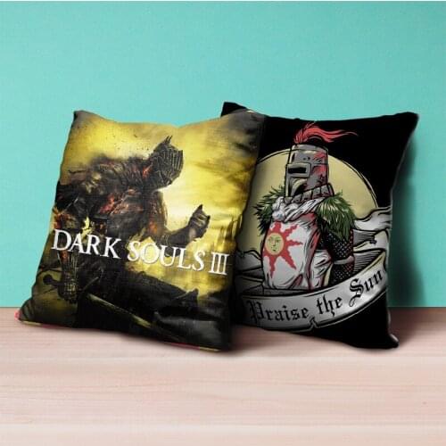 Dark Souls Artorias Cushion Covers Solaire Black Knight Print Pillow Case For Home Chair Sofa Decoration Pillowcases 45cm