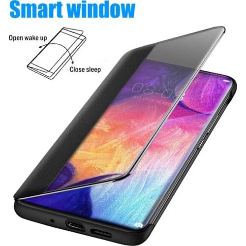 Smart View Flip PU Leather Case For Huawei Nova 3 3i 4 5 5i 5T 5Z 6 7 Pro SE 7i Auto Sleep Wake Phone Cover