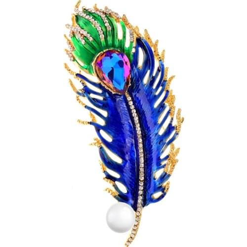 CINDY XIANG Enamel Leather Leaf Pearl Brooch Pins For Women And Men Large Plant Rhinestone And Crystal Brooches Party Jewelry