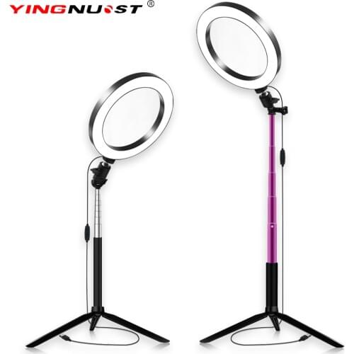 Dimmable LED Studio Camera Ring Light Photo Phone Video Light Annular Lamp With Tripods Selfie Stick Ring Fill Light For Canon