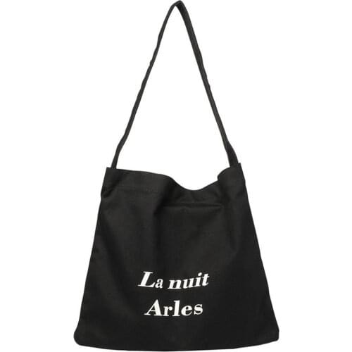 New Style Simple Leisure Art Canvas Bag Ins Printing One-shoulder Bag Online Celebrity Fashion Letter Oblique Shoulder Bag