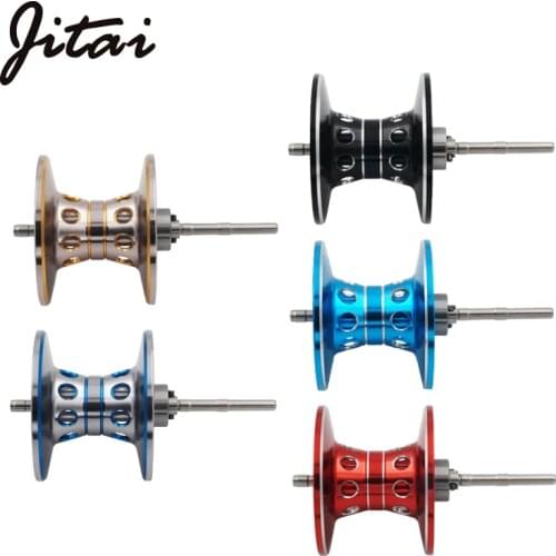 JITAI DIY Bait Casting Fishing Reel Spools Oxidation Light Weight CNC Machined Aluminum Magnetic Spool Replacement Free shipping