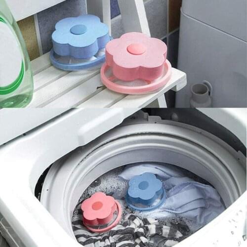 8PC Washing Machine Lint Filter Bag Laundry Mesh Hair Catcher Floating Ball Pouch Housekeeping Dot Plum Shape 4Pink+4Blue
