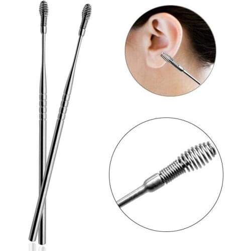 1-5pcs Creative Stainless Steel Earpick Sprial Spring Head Ear Clean Tool For Children Adults First Aid Kits Supplies