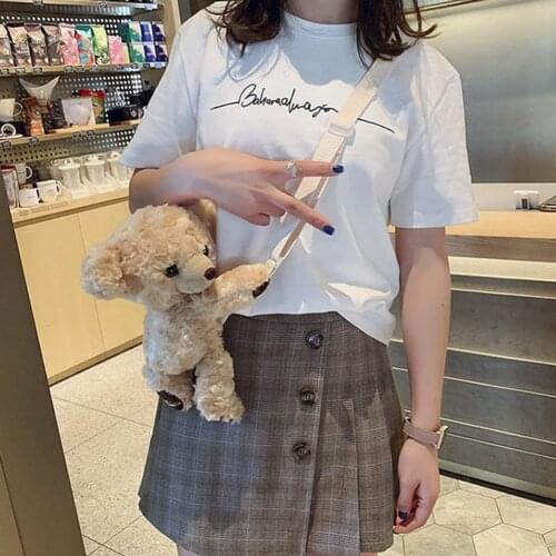 Cute Kids Schoolbag Teddy Bear Plush Backpack for Woman Nursery Children Hasp Baby Bags Toys Christmas Gifts