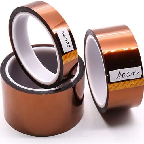 Brown Kapton Tape Single Side 5 10 15 18 20 25 30 35 40 45 50mm Width High Temperature Tape 300 Degrees Length 33M