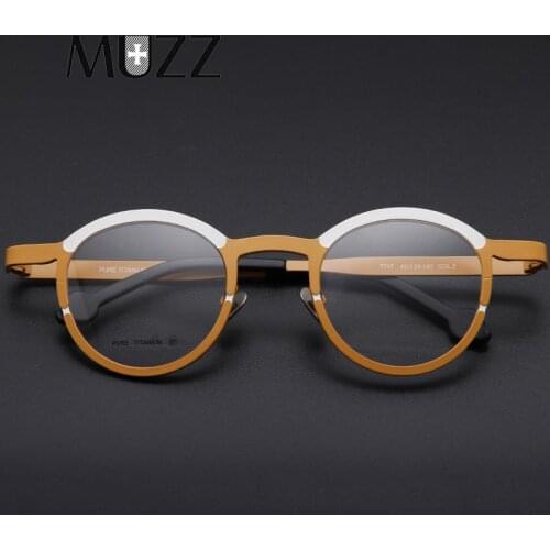 100% Pure Titanium Men Glasses Frames Ellipse Myopia Optical Prescription Eyeglasses Frames Hyperopia Ultralight Eyewear